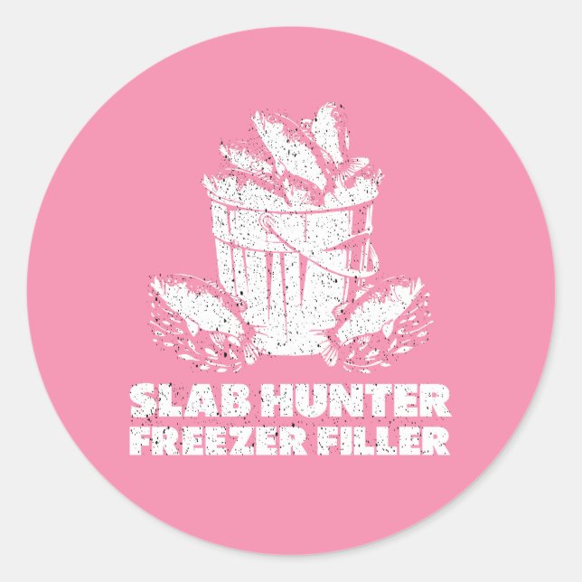 Winter Crappie Fishing Slab Hunter Runder Aufkleber (Vorderseite)