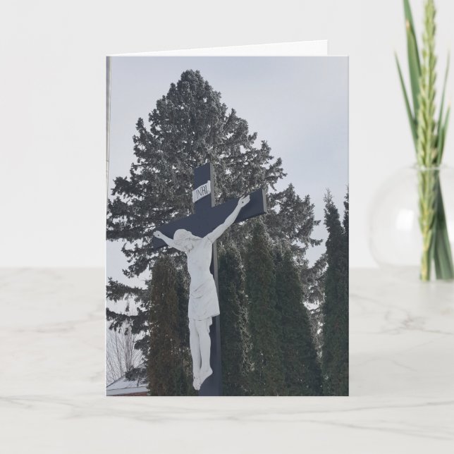 "Winter Crucifix" Sympathiekarte Karte (Vorderseite)