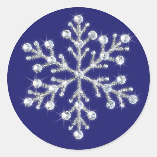 Winter Crystal Snowflake Sticker indigo (Vorderseite)