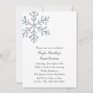 Winter Crystal Sweet 16. Geburtstag Einladung