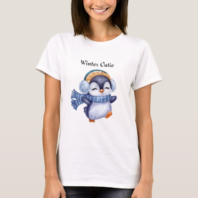 Winter Cutie | Cute Penguin Winter T-Shirt (Vorderseite)
