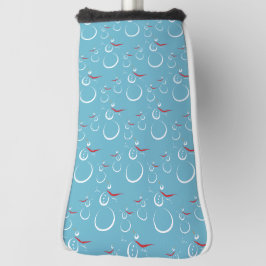 Winter Cyan Cute Snowman Family Pattern Golf Headcover