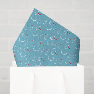 Winter Cyan Niedlich Snowman Family Pattern Seidenpapier