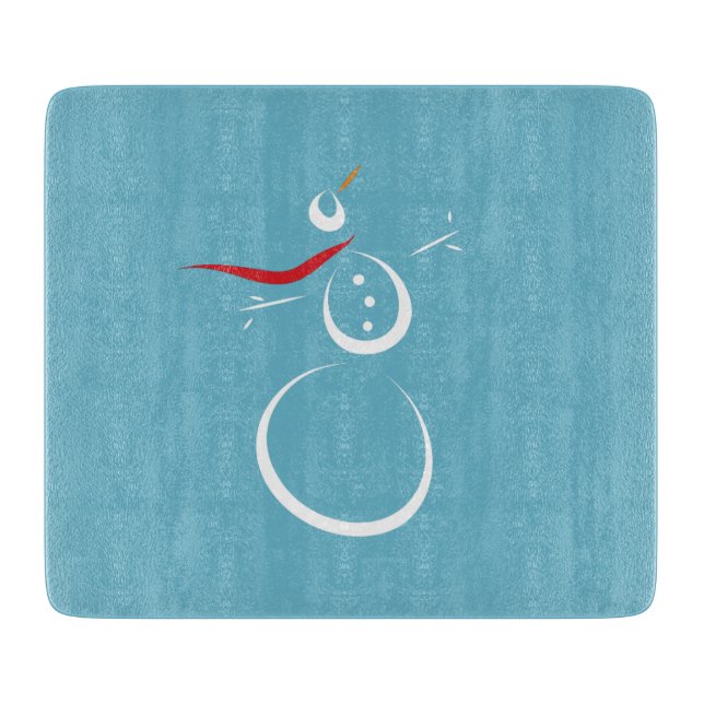 Winter Cyan Niedlich Snowman Schneidebrett (Vorderseite)