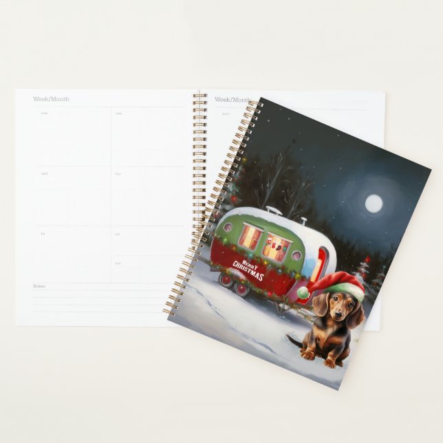 Winter Dackel Caravan Weihnachtsabenteuer Planer (Anzeige)