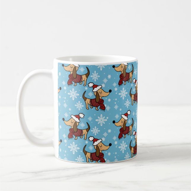 Winter Dackel Hund Tasse (Links)