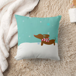 Winter Dackel Weihnachten Akzent Kissen
