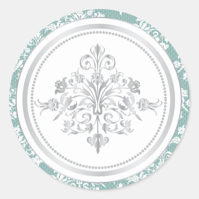 Winter Damask Sticker (Vorderseite)