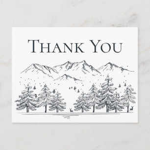 Winter Danke Mountains Hochzeitssommer Brautparty Postkarte