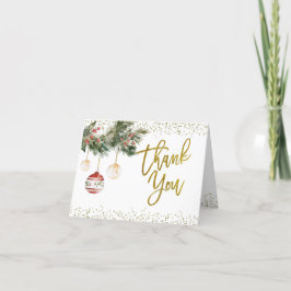 Winter Deck the Halls Brautparty eingeklappt Dankeskarte