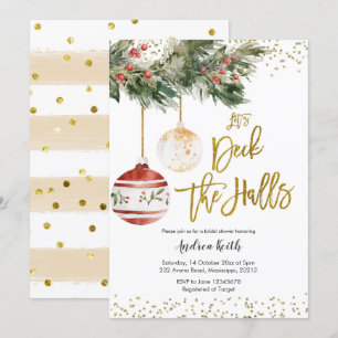 Winter Deck the Halls Bridal Dusche Einladung