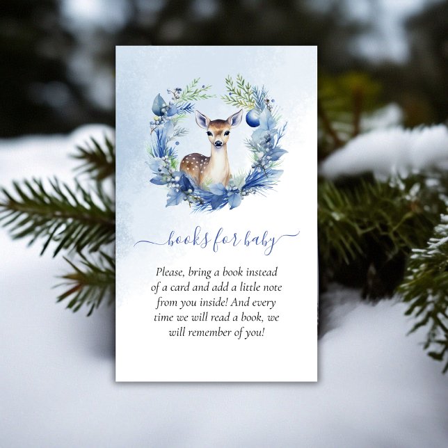Winter Deer Baby Showbücher für Baby Begleitkarte (Winter Deer Baby Shower Books for Baby Enclosure Card)