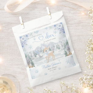 Winter Deer Blue Snowflake Baby Dusche Geschenktütchen