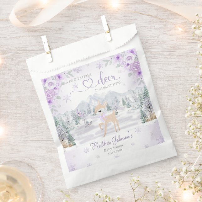 Winter Deh Lila Snowflake Babydusche Geschenktütchen (Ausgeschnitten)