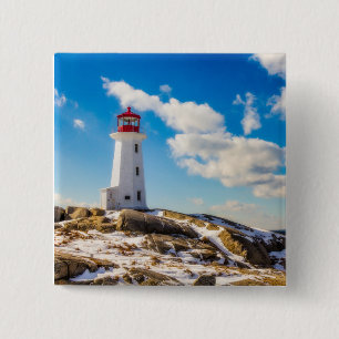 Winter des Leuchtturm- in Peggy Bucht, Button