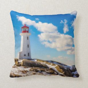 Winter des Leuchtturm-  in Peggy Bucht, Kissen