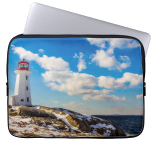 Winter des Leuchtturm- in Peggy Bucht, Laptopschutzhülle