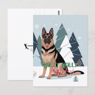 Winter Deutscher Schäferhund Postkarte