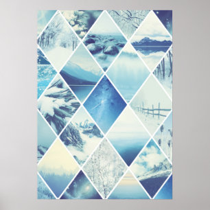 Winter-Diamant-Muster Poster