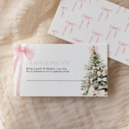 Winter Diaper Raffelkarte Rosa Bow Mitteilungskarte
