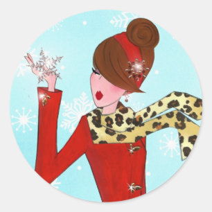 "Winter DIVA" Runder Aufkleber