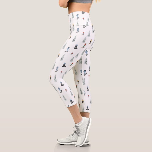Winter Downhill Pattern Capri Leggings (Links)