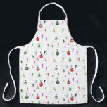 Winter Downhill Skifahrer Skigebiet Muster Schürze<br><div class="desc">Modernes Wintermotiv-Design mit Skifahrern, die Skipisten zwischen schneebedeckten Tannenbäumen und Retro-Skiliften in den Alpen abfahren. Freeride-Skifahrer tragen farbenfrohe Vintage Retroski-Anzüge und fahren mit Skiern auf weißem, schneebedecktem Bergland abwärts. Wunderschönes Wintersportspendengeschenk für Skifahrer in Ihrem Kreis von Freunden, Kollegen oder Familie. Skilangkunstwerk Illustration Design.</div>