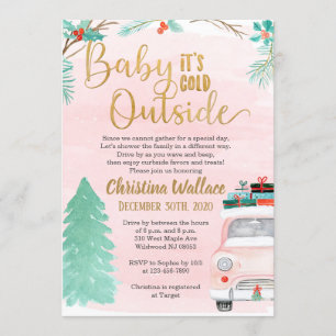 Winter Drive by Baby Shower Einladungen für Mädche
