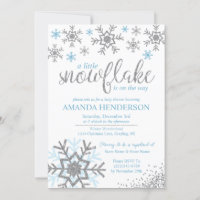 Winter Dusty Blue Snowflake Babydusche