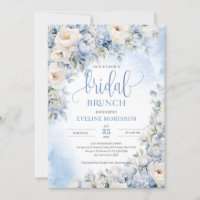 Winter Dusty Blue und Elfenbein Blume Bridal Brunc