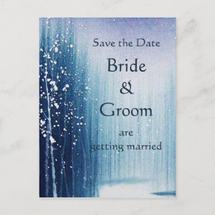 Winter Egrets Save the Date Postkarte