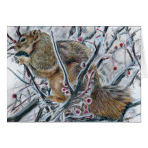 Winter-Eichhörnchen im Baum