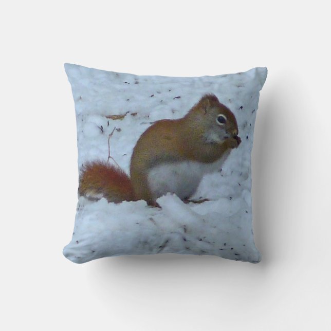 Winter-Eichhörnchen-Kissen Kissen (Vorderseite)