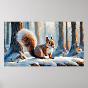 Winter Eichhörnchen-Poster Poster