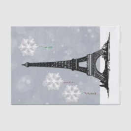 Winter Eiffelturm, Schneeflocken - Weihnachten Seidenpapier