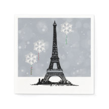 Winter Eiffelturm, Schneeflocken - Weihnachten