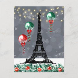 Winter Eiffelturm, Weihnachtsballons Nachtzeit Postkarte