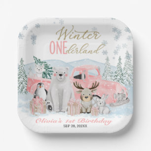 Winter Ein Nederland Arktisches Tier Mädchen 1. Ge Pappteller