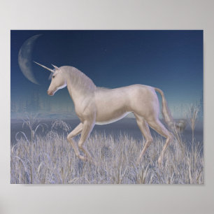 Winter-Einhorn - laufend Poster