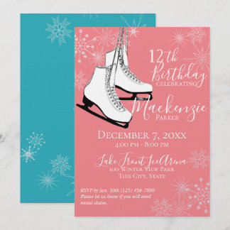 Winter-Eis-Skate Geburtstag Einladung