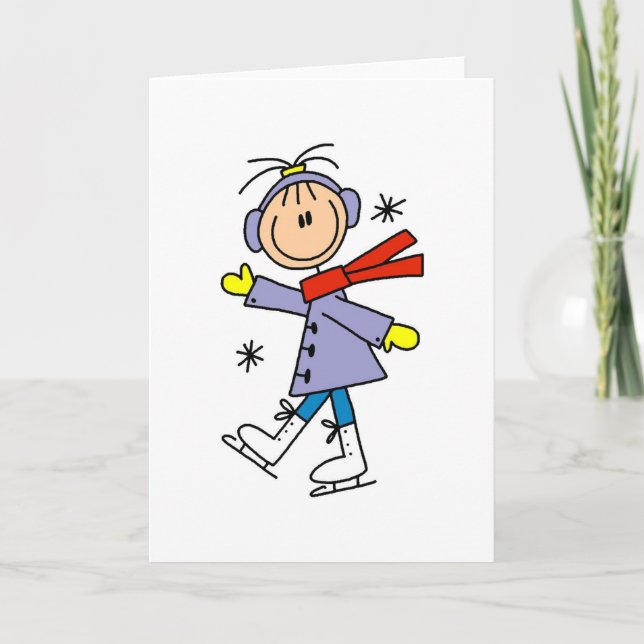 Winter-Eis-Skaten Karte (Vorderseite)