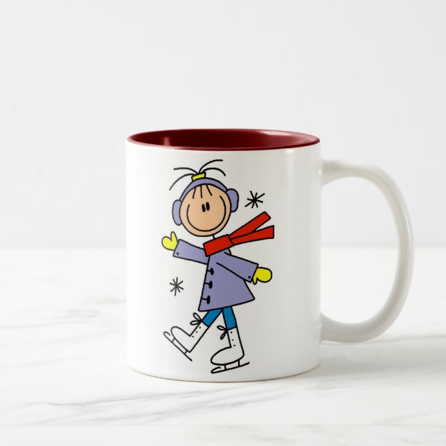 Winter-Eis-Skaten Zweifarbige Tasse (Rechts)