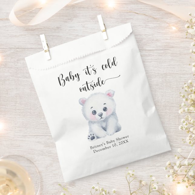 Winter Eisbär - Baby draußen kalt Geschenktütchen (Ausgeschnitten)