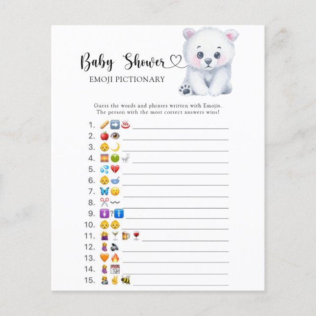 Winter Eisbär - Emoji-Picknickspiel (Vorderseite)