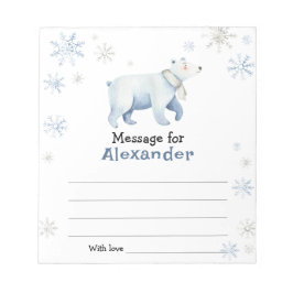 Winter Eisbär Geburtstagsbotschaft der Kapsel Notizblock