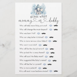 Winter Elefant Boy Baby Dusche "raten Sie, wer" Sp