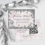 Winter Elegance Christmas Wedding Website Begleitkarte<br><div class="desc">Laden Sie Ihre Lieben ein, sich mit unserer exklusiven Winter Elegance Christmas Wedding Website Enclosure Card in die Freude Ihrer Winternuptials einzutauchen. Diese Karte ist mit einer schneebedeckten Winterlandschaft gestaltet und mit silbernen Bauern und festlichen Weihnachtsdekorationen geschmückt. Sie verkörpert den Zauber und den Charme einer Weihnachtshochzeit. Die Aufnahme eines QR...</div>