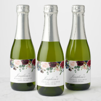 Winter Elegance Mini Champagner Flaschenetiketten