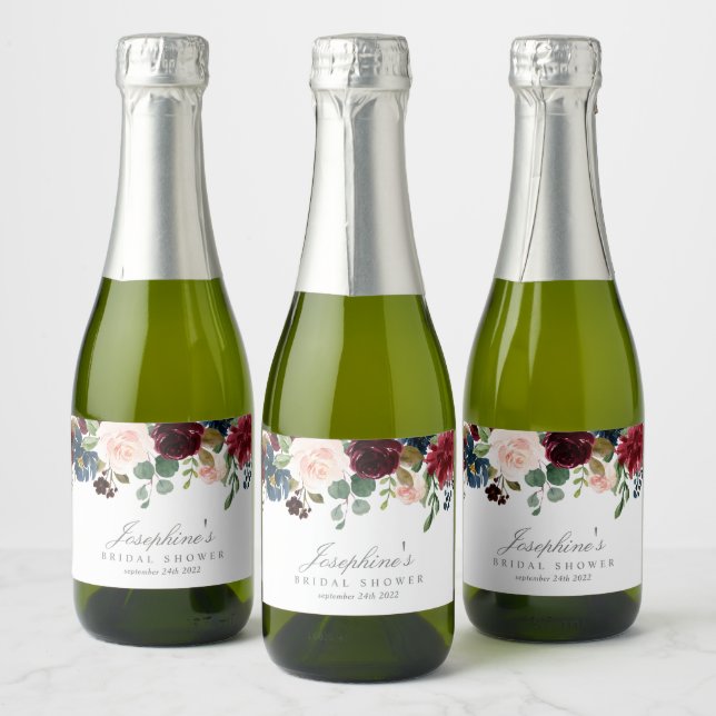 Winter Elegance Mini Champagner Flaschenetiketten (Flaschen)