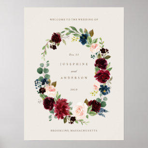 Winter Elegance Wedding Welcome Sign Poster